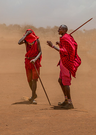 Simon Powell_Maasai Warriors Caught In A Sandstorm